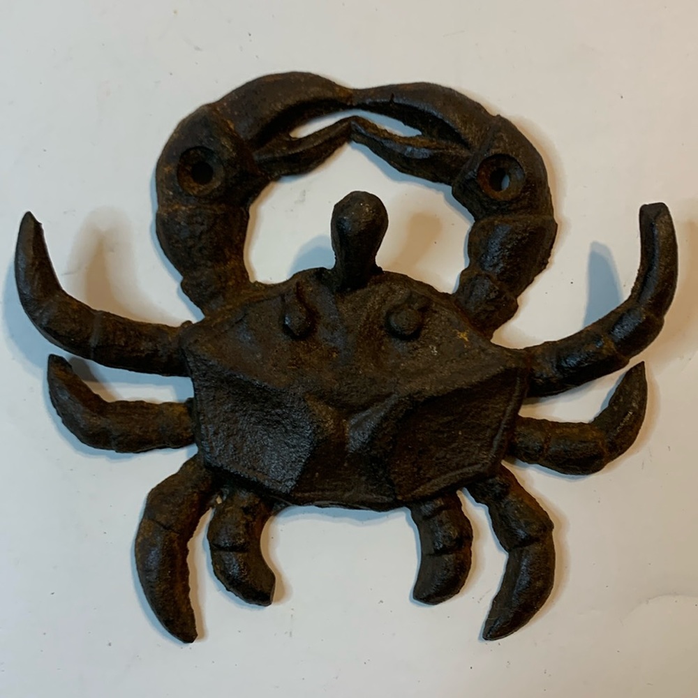 Metal Crab Wall Hook Approximately 5 X 4 A Little Weathered Used